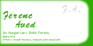 ferenc aved business card