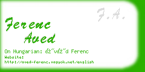 ferenc aved business card